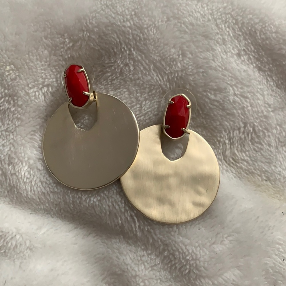 Kendra Scott Deena earrings with Red stones